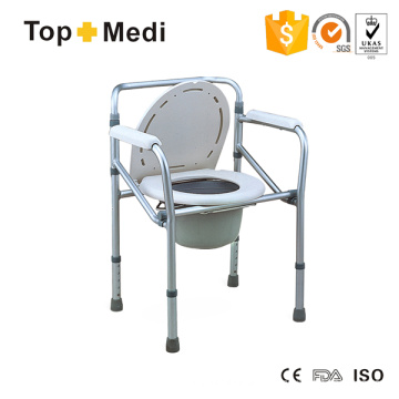 Topmedi Adjustable Height Aluminum Shower Wheelchair Commode